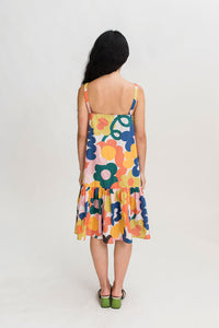 HEW Smock Frill Dress in Flower Bomb Print