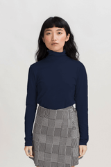 Merino Wool Skivvy in Navy