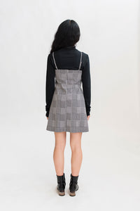 HEW 90s Mini Dress in Houndstooth Check Print