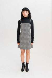 HEW 90s Mini Dress in Houndstooth Check Print