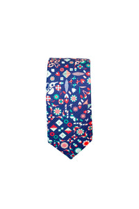 HEW clothing Tie in Blue Bird Print