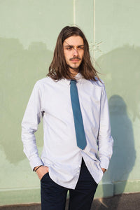 HEW X MARIA RELAXED OXFORD SHIRT IN GREY