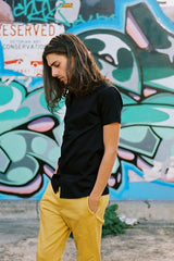 HEW Clothing Mens Shirt with Short Sleeve in Black