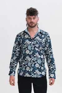 HEW RELAXED OXFORD SHIRT WITH POCKET IN CARAFLORAL PRINT