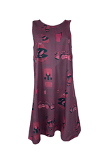 Sample of Shift Dress in Tech Print Maroon