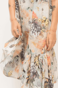 Smock Frill Dress in Fragile Print