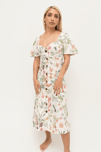 HEW Clothing Sunday Dress in Cream Floral