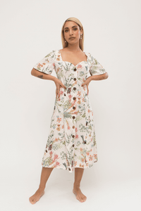 HEW Clothing Sunday Dress in Cream Floral