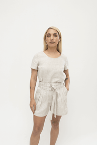 HEW Clothing Women's Short in Cream Linen