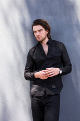 HEW Clothing Sample of Long Sleeve Oxford Shirt in Organic Black Hemp