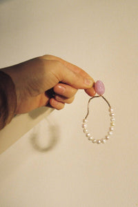 HEW X SUZI Statement Semi-Precious Pearl Earrings with Lilac Bead
