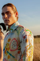 HEW X KAT Mens Long Sleeve Shirt in Proteus Fields