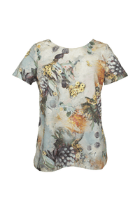 HEW Clothing Woven Tee in Fragile Print