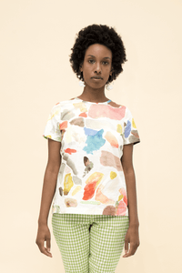 HEW Clothing Woven Tee in Conversation print